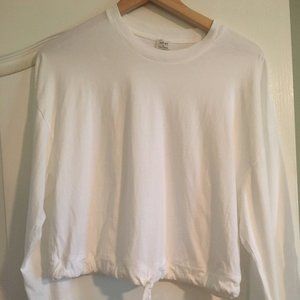 Long sleeved white cotton top